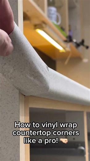 How to vinyl wrap a countertop like a pro! #kitchenwrap #kitchenmakeover #kitchendecor #diyprojects