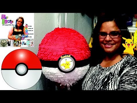 PIÑATA DE POKEMON POKEBOLA / How to Make a Pokéball Piñata - Pokémon