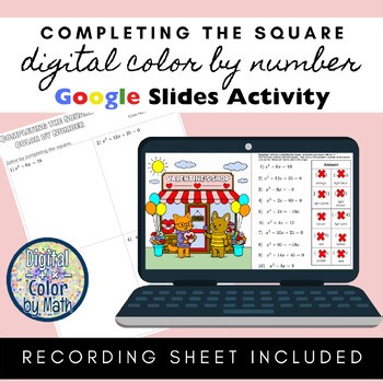 Digital Color by Number: Completing the Square - Valentine's Day Shop