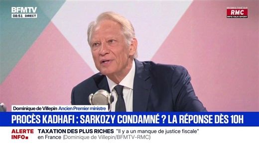 Procès Sarkozy-Kadhafi: "Faire face à la justice est une épreuve, mais c'est aussi un devoir qui traduit l'existence d'une égalité des Français devant la loi", estime Dominique de Villepin