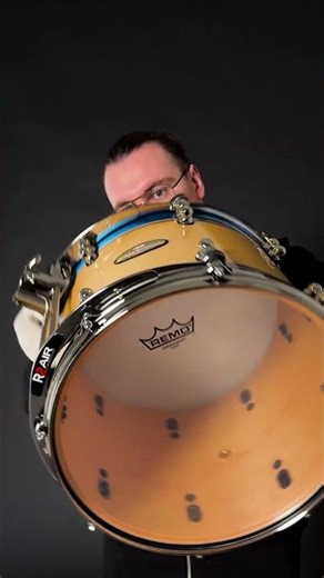 Pearl Masterworks in Matte Brown Maple with Blue Metallic Stripes