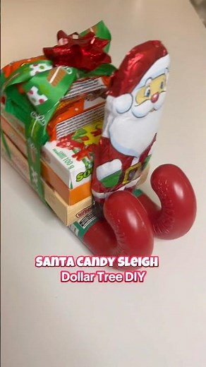 A fun and easy Dollar Tree DIY✨ Santa Candy Sleigh🎉