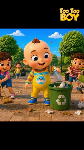 TooToo Boy Cleans The Park Shorts 2 | Nursery Rhymes & Learning Songs #youtubeshorts #animation
