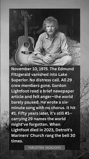 Gordon Lightfoot & the Edmund Fitzgerald: 29 Men Lost—Then One Song Made Sure We'd Remember