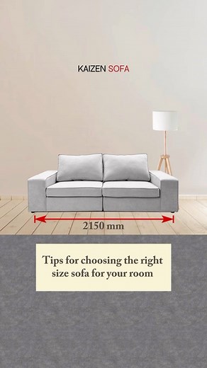 Tips for choosing a right size sofa for your place 🛋️ 1. Measure your room - take note of your room’s length and width 📏 📐 2. Golden Ratio Rules - size of sofa should be 2:3 of your room / it shouldn’t take up the entire wall length and should be at least 18 inches of room on either side of sofa 3. Consider you room size and purpose of the room - if you wish to put your leg on sofa you may want to consider L shape sofa or add on a stool ! Last but not least, check your sofa size before purcha