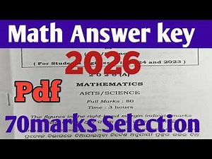 Mathematics question 2026 answerkey ll math question 2026 answer key ll math selection question 2026