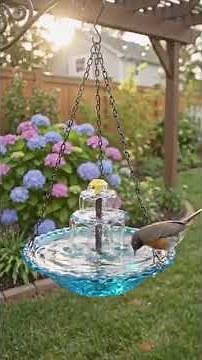 Solar Cascade Hanging Bird Bath Fountain
