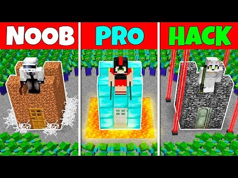 ¡SOBREVIVE AL APOCALIPSIS ZOMBIE EN DIRECTO! 😱🔴 BASE SEGURA NOOB vs PRO vs HACKER en MINECRAFT