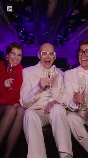 The limo is loaded — presenting this year’s UMK hosts Sami Sykkö, Jorma Uotinen, and Jasmin Beloued!