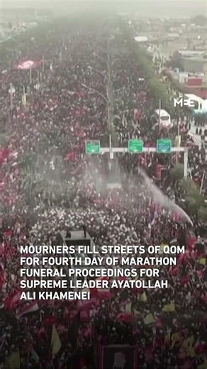Crowds bid farewell to Khamenei in Iranian holy city of Qom