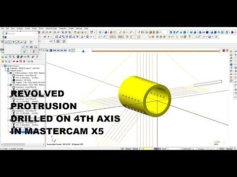 REVOLVE A SOLID AND DRILL ON 4TH AXIS MILL