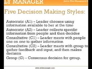 The Vroom Yetton Model - A 3-Minute Crash Course