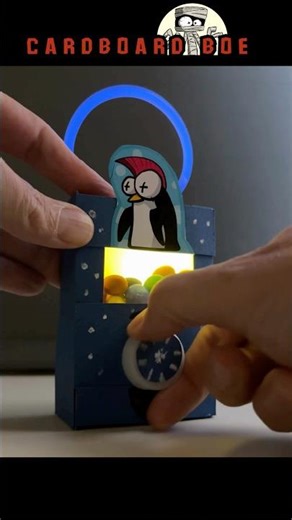 CUTE CARDBOARD CANDY VENDING MACHINE WITH LIGHT UPGRADE #craftideas #cardboardcraft #cardboardcrafts