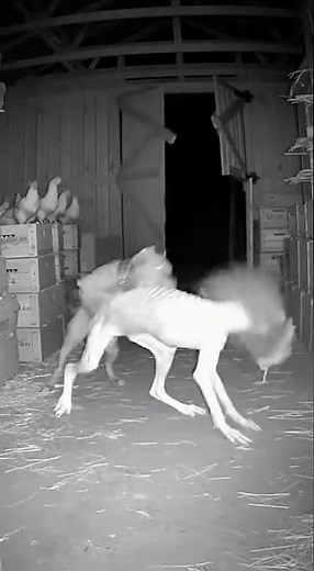 Pitbull Dog Takes Down Creature That Breaks Into Farm Room – Night CCTV