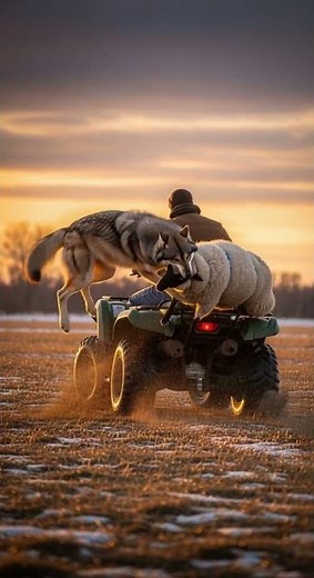 Wolf Attacks Sheep Tied to ATV! Watch the intense wild chase #wildlife #nature #shocking