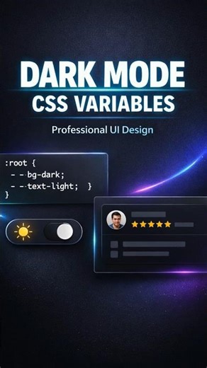 Dark Mode Using CSS Variables (Clean & Easy!) | Web Dev Tip #coding #shorts