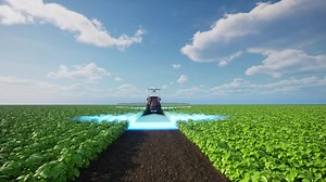 Download Autonomous agriculture vehicle and drone self driving, 5G technolohy with smart farming concept for free