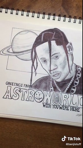 Travis Scott Drawing with Pen Tutorial