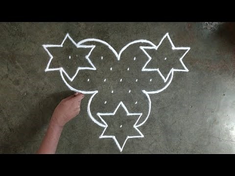 10×1 dots Rangoli designs | easy Rangoli for beginners | Rangoli designs | dots Kolam | muggulu