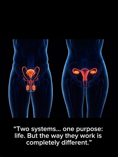 “Male vs Female Reproductive System — Built for the Same Goal, Designed Completely Different”