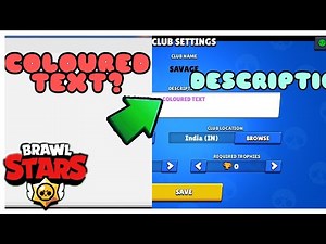 How to write coloured club description in brawl stars