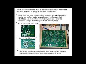 How DCC Specialties Frog-AR was installed for two Reverse Loops & 3 Amp Limit (Rev B Firmware)