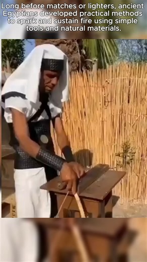 In ancient Egypt, fire was an essential part of daily life, used for cooking, metalwork, religious rituals, and warmth. Egyptians typically produced fire through friction techniques, such as rotating a wooden drill against a fireboard, or by striking certain stones to create sparks. These methods required skill, patience, and an understanding of materials — knowledge passed down through generations. Their ability to reliably create fire reflects the ingenuity of early civilizations and their dee