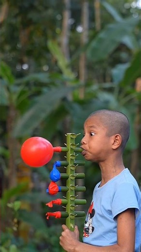 Plam tree Creations using Colourful Balloons #shorts #craft #bamboo