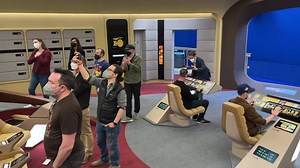 Each back computer station that we own from 1998, is made out of thick heavy glass, with pasted on film graphics. The Star Trek Vegas experience made them glass instead of plexiglass because apparently it was a fire hazard. To replace each station, with plexiglass, pasted on film, 20" monitor, and backlit, would cost us twice as much as just purchasing a 50" monitor for each station. But after seeing what they did on Picard with this, you can pretty much guess which route we're going. | Star Tre