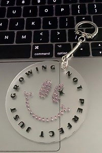 Smiley Face Rhinestone Keychain | clear acrylic keychain | Inspiring Keychain