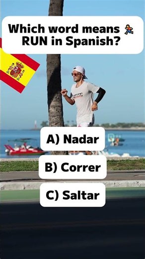 Which word means RUN in Spanish? 🏃🇪🇸 #spanish #learnspanish