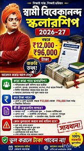 Swami Vivekananda Scholarship 2026| Eligibility, Documents, Amount | SVMCM scholarship 2026-27 apply