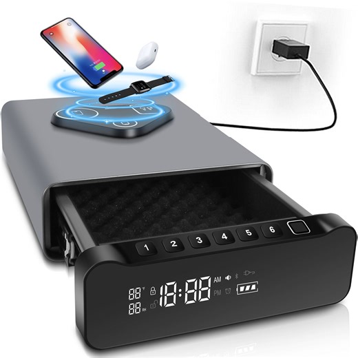 IRONWATCH Vault Pro™ – Biometric Fingerprint Gun Safe with Clock | 3-i