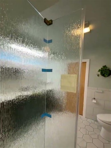 Downey Frameless Shower Door: DP90 (111 lb) Rain Privacy Glass + EnduroShield