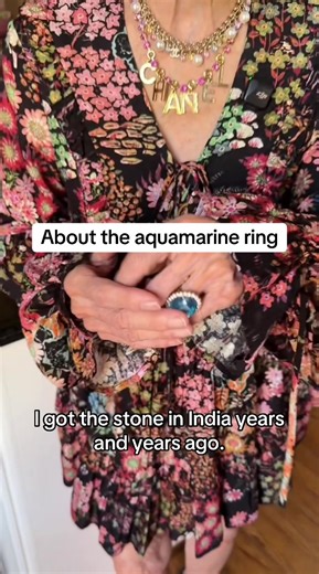 My mom, Joanne tells the story about her #aquamarine #ring #finejewellery #chanel @ChanelOfficial #tedbaker @Ted Baker
