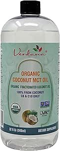 Verdana Organic MCT Oil 32 oz – Food Grade USDA Organic for Keto Coffee, Unflavored Natural Oil Pulling Mouthwash & Massage - Coconut Derived, Fractionated – Medium Chain C8 C10 – Non-GMO, Kosher