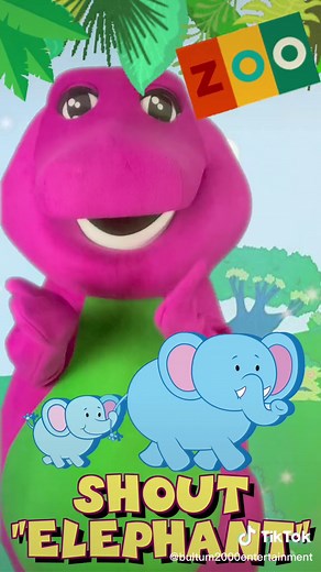 Every time Barney says “Elephant”, you shout “Elephant” after him! 🐘 #barneythedinosaur #singalong #elephant #zoo #fyp
