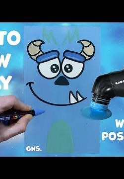 How to Draw Sully from Monsters INC with new Posca MOP’R (step by step) Tutorial