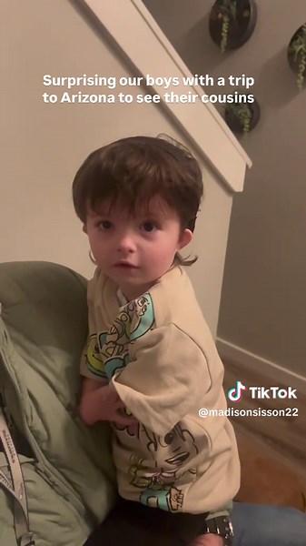 Madison Sisson (@madisonsisson22) - We surprised the boys with a trip to Arizona to see their cousins, aunties and uncles! It was so incredibly hard and we slipped up WAY too many times, but we pulled it off! It was the best spring break! #family #familytime #familytrip #cousins #brother #fyp #momsoftiktok #arizona #springbreak #sahm #cochlearimplantkids