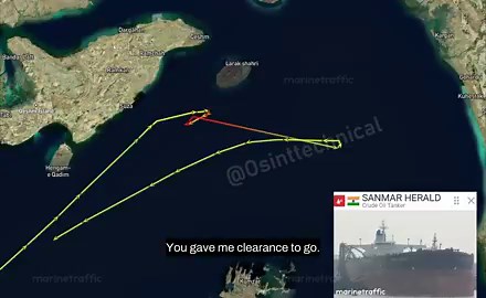 New reports from today indicate that this Indian tanker fell for a fake IRGC crypto scam. They paid USDT to the scammers, thinking they could now pass through freely, and got shot at by the real IRGC forces.First time a crypto transaction led directly to maritime warfare? 💀