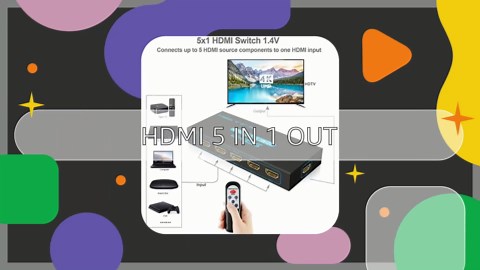 HDMI Switch SGEYR 5x1 HDMI Switcher 5 in 1 Out HDMI Selector 5 Port Box with IR Remote Control HDMI 1.4 HDCP 1.4 Support 4K@30Hz Ultra HD 3D 2160P 1080P