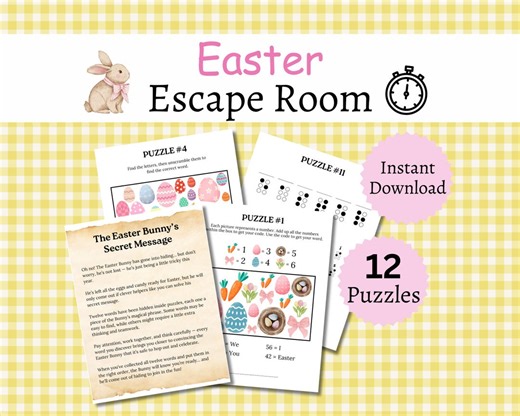 Easter Escape Room for Kids, Printable Easter Party Game, Spring Puzzle Activity - Etsy