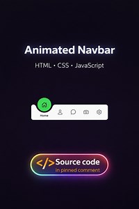 Animated Navbar - Built with HTML, CSS & JavaScript | devsQUE Source code in pinned comment #coding #html #css #javascript #reels | devsQUE