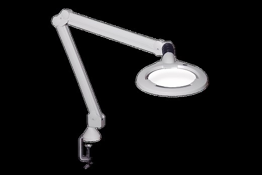 Luxo CIL026698, Circus LED Magnifier 3.5-Diopter, 45in. Arm length, Edge Clamp, White