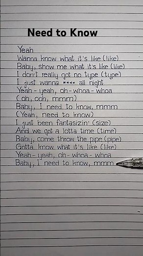 Need to Know Lyrics Song by Doja Cat #needtoknow #dojacat #song #lyrics