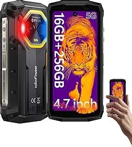 Ulefone Armor Mini 20T Pro 5G Rugged Phone, Thermal Imaging 50MP Main Camera, 16GB+256GB MTK Dimensity 6300, 6200mAh(33W), 4.7" HD+ Corning Gorilla Screen, Waterproof, Versatile LED Light, Android 15
