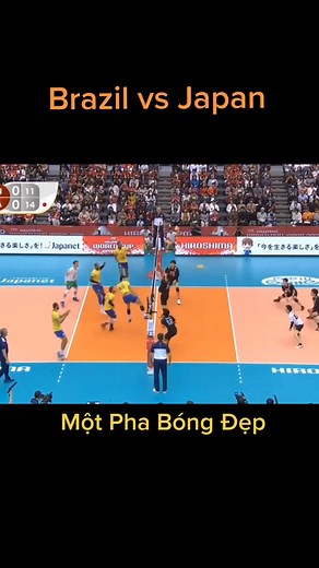 Intense Volleyball Match: Brazil vs Japan