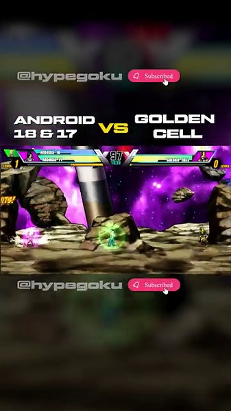 Android 17 & 18 vs Golden Cell #shorts #mugen #android17 #cell #dragonball #dragonballsuper