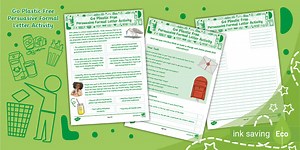 Go Plastic Free: Persuasive Formal Letter Activity and Template