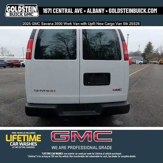 2025 GMC Savana 3500 Work Van with Upfit New Cargo Van Stk 25S26